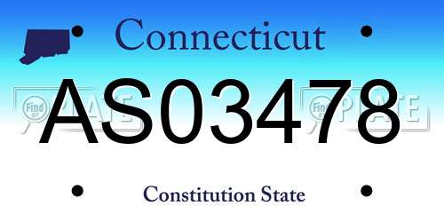 AS03478 Connecticut License Plate
