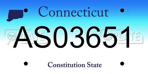 AS03651 Connecticut License Plate
