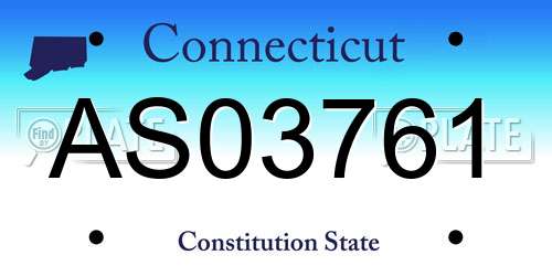 AS03761 Connecticut License Plate