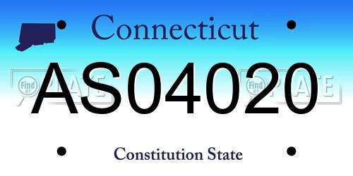 AS04020 Connecticut License Plate