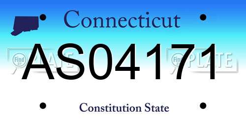 AS04171 Connecticut License Plate