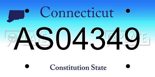 AS04349 Connecticut License Plate