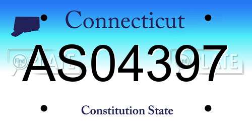 AS04397 Connecticut License Plate