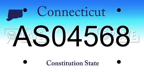 AS04568 Connecticut License Plate