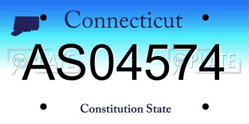 AS04574 Connecticut License Plate
