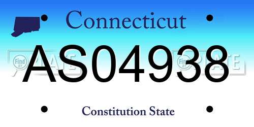 AS04938 Connecticut License Plate