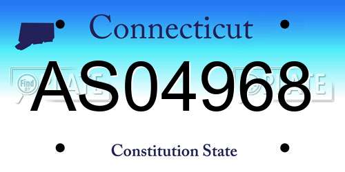 AS04968 Connecticut License Plate