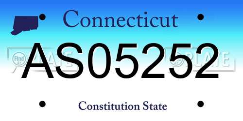 AS05252 Connecticut License Plate