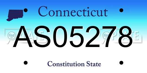 AS05278 Connecticut License Plate