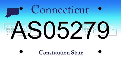 AS05279 Connecticut License Plate