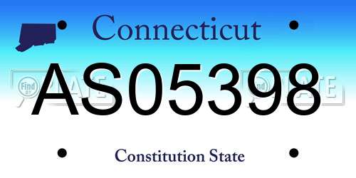 AS05398 Connecticut License Plate