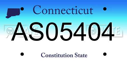 AS05404 Connecticut License Plate