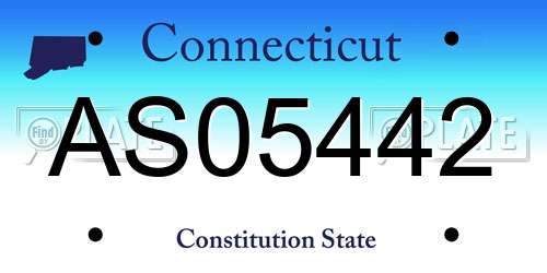 AS05442 Connecticut License Plate