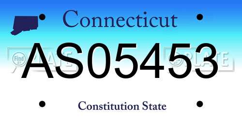 AS05453 Connecticut License Plate
