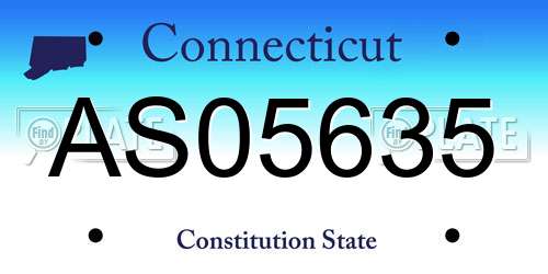 AS05635 Connecticut License Plate