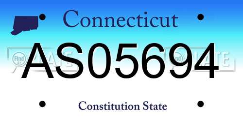 AS05694 Connecticut License Plate