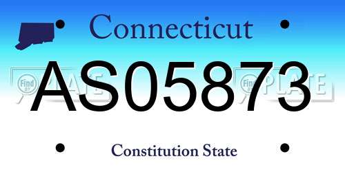 AS05873 Connecticut License Plate