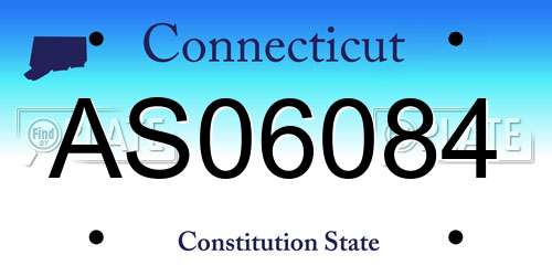AS06084 Connecticut License Plate