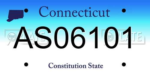 AS06101 Connecticut License Plate