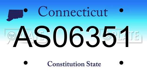 AS06351 Connecticut License Plate