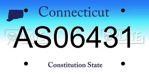 AS06431 Connecticut License Plate