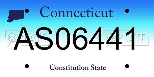 AS06441 Connecticut License Plate