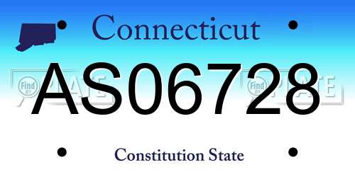AS06728 Connecticut License Plate