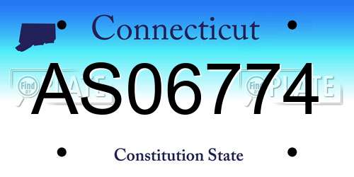 AS06774 Connecticut License Plate