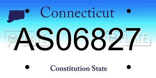 AS06827 Connecticut License Plate