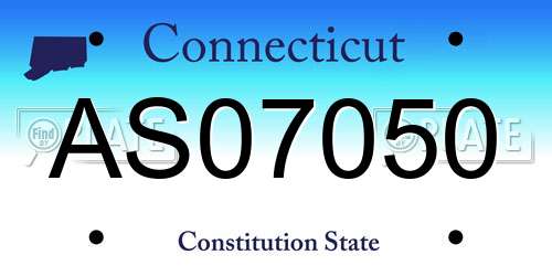 AS07050 Connecticut License Plate