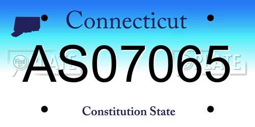 AS07065 Connecticut License Plate