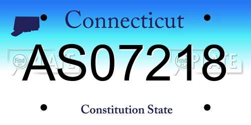 AS07218 Connecticut License Plate