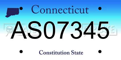 AS07345 Connecticut License Plate
