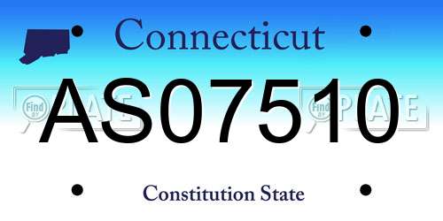 AS07510 Connecticut License Plate