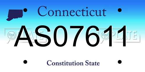 AS07611 Connecticut License Plate