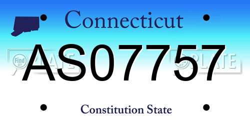 AS07757 Connecticut License Plate