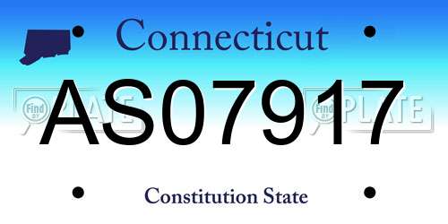 AS07917 Connecticut License Plate