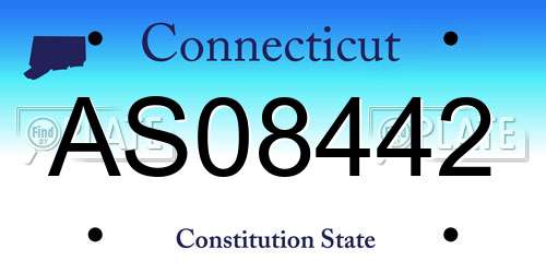 AS08442 Connecticut License Plate