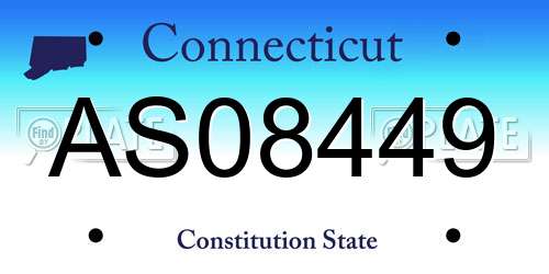 AS08449 Connecticut License Plate