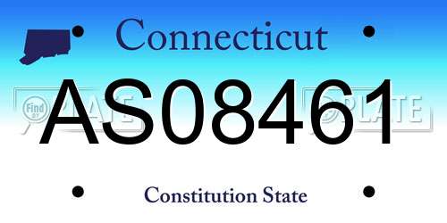 AS08461 Connecticut License Plate