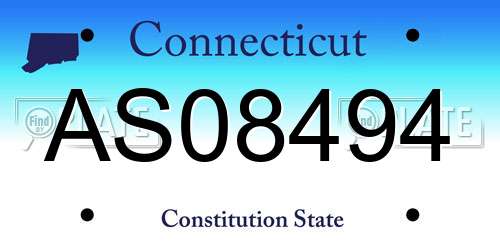 AS08494 Connecticut License Plate
