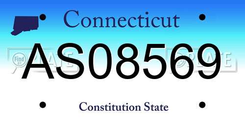 AS08569 Connecticut License Plate