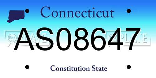 AS08647 Connecticut License Plate