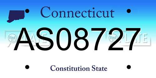 AS08727 Connecticut License Plate