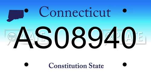 AS08940 Connecticut License Plate