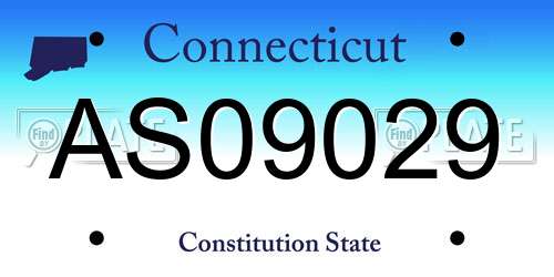 AS09029 Connecticut License Plate