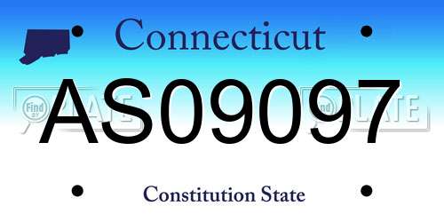 AS09097 Connecticut License Plate