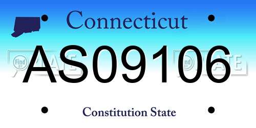 AS09106 Connecticut License Plate