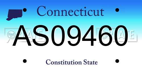 AS09460 Connecticut License Plate