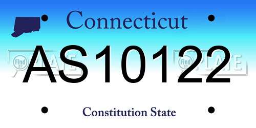 AS10122 Connecticut License Plate